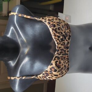 Shade & Shore Underwire leopard Print Bikini Top  34C